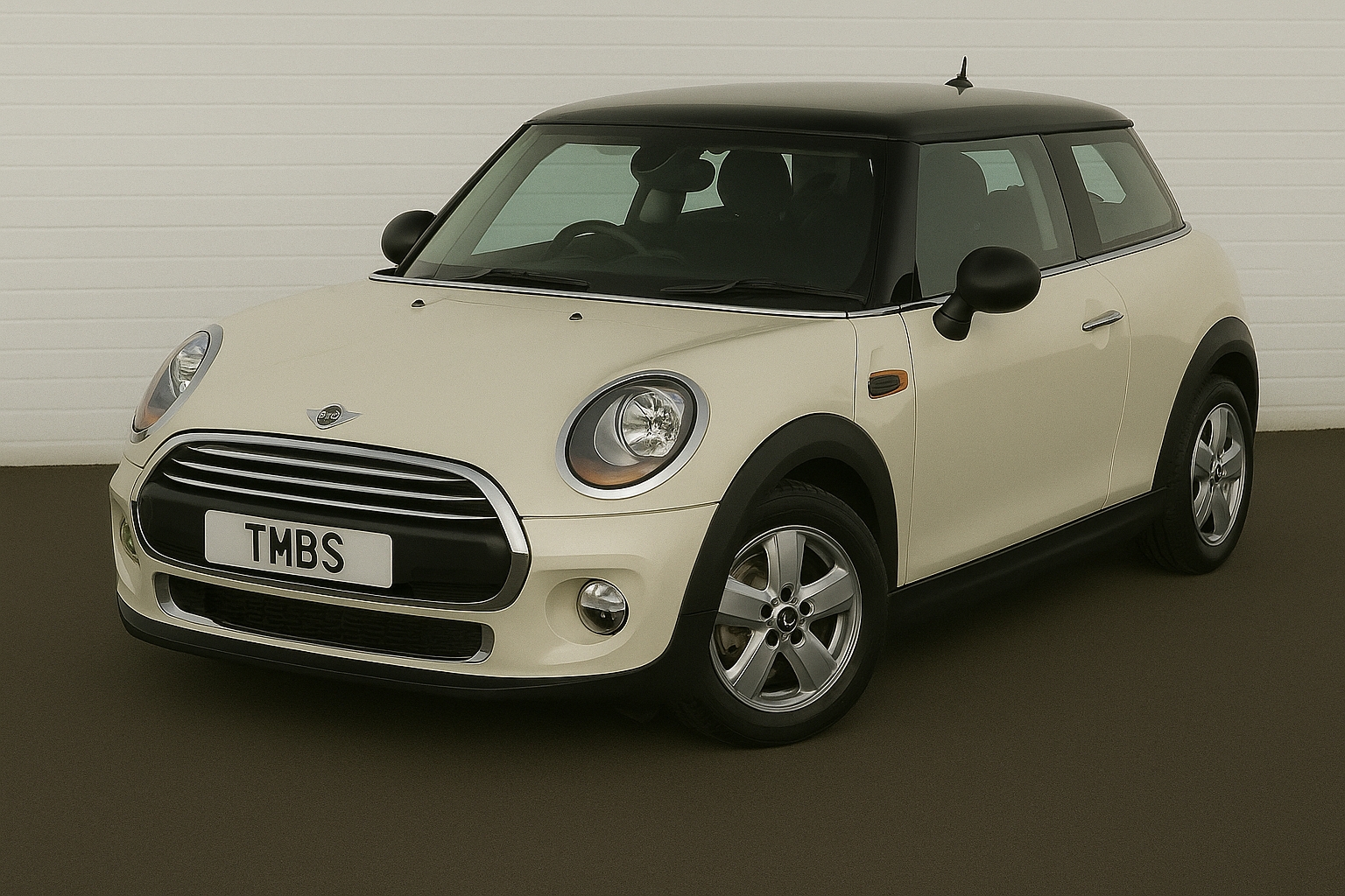 MINI F56 3-door Hatchback parked at The MINI Specialist with TMBS plate visible