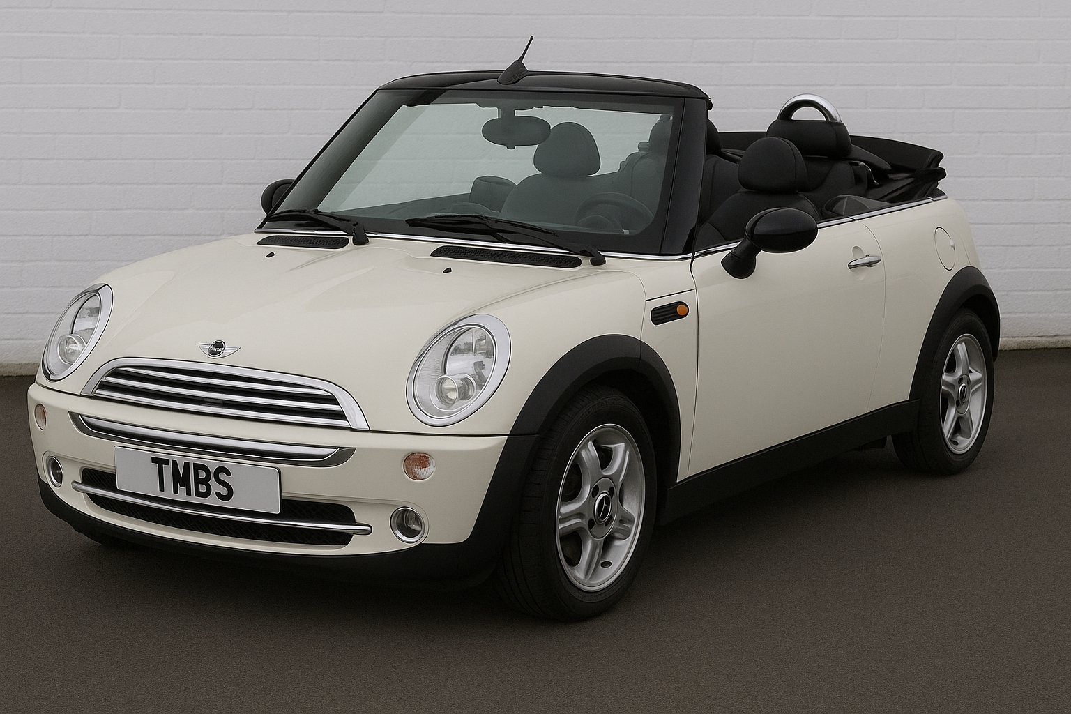 MINI R52 Convertible front view at The MINI Specialist workshop with TMBS plate