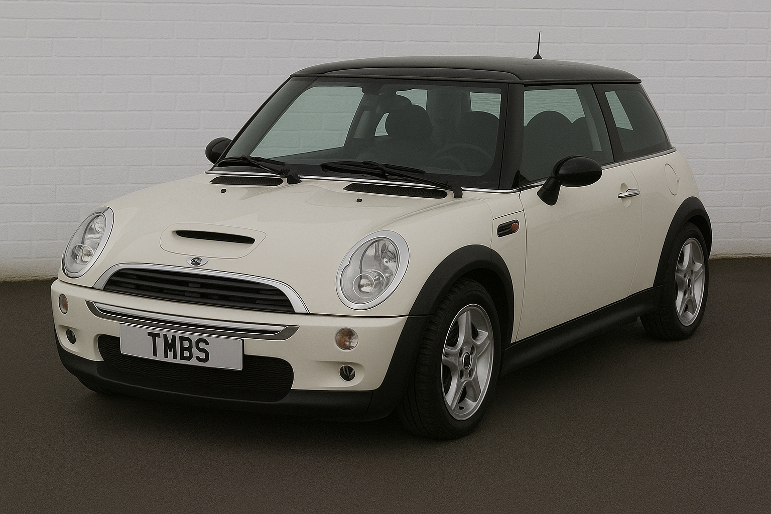MINI R53 Cooper S front view at The MINI Specialist with TMBS number plate