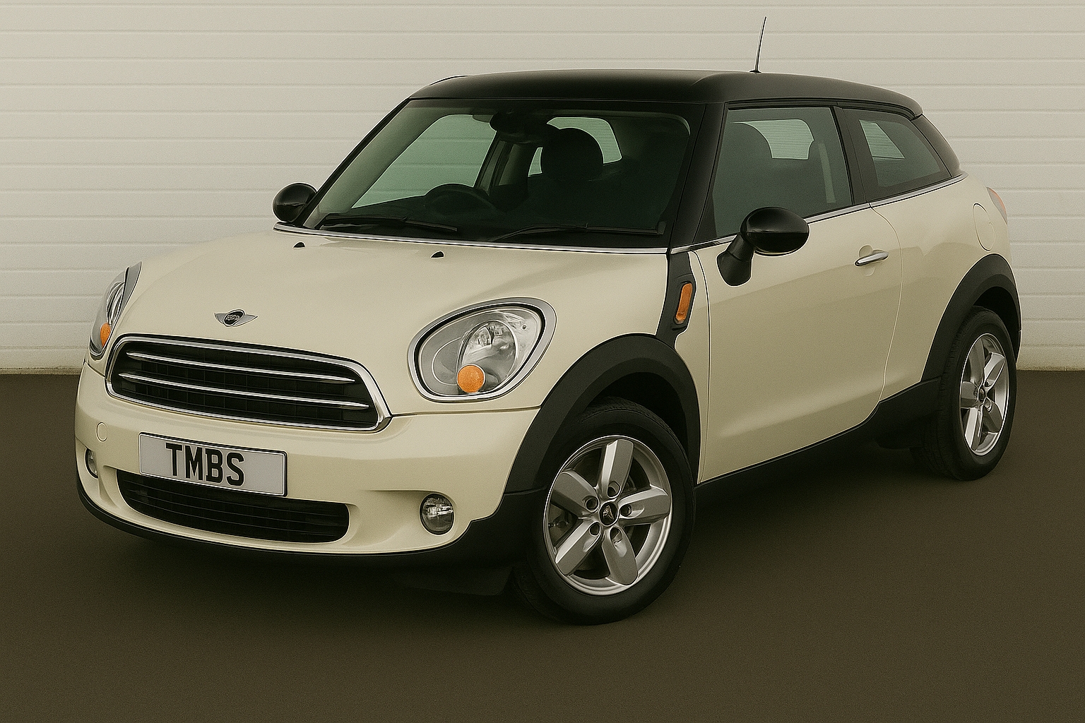 MINI R61 Paceman outside The MINI Specialist garage with TMBS registration plate