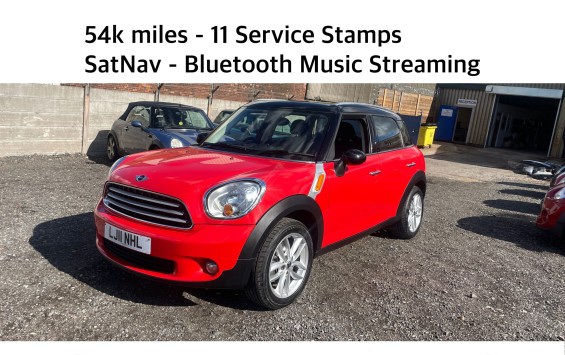 Mini Countryman – SatNav – Bluetooth Music – 11 Stamps – 54k