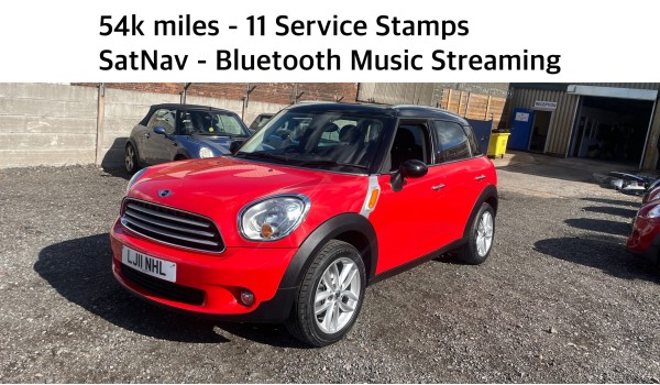 Mini Countryman – SatNav – Bluetooth Music – 11 Stamps – 54k